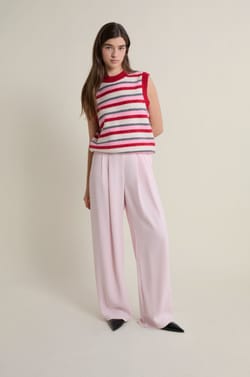 Pull sans manches &agrave; rayures;${refinementColor}