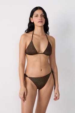 Glittery Brazilian Side-Tie Bikini Bottom;${refinementColor}