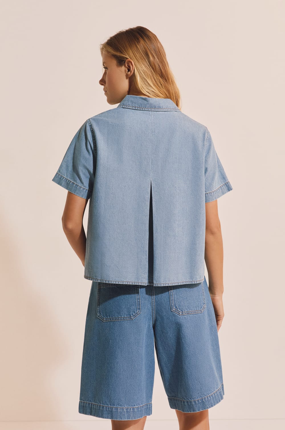 Chemise manches courtes en coton;${refinementColor}