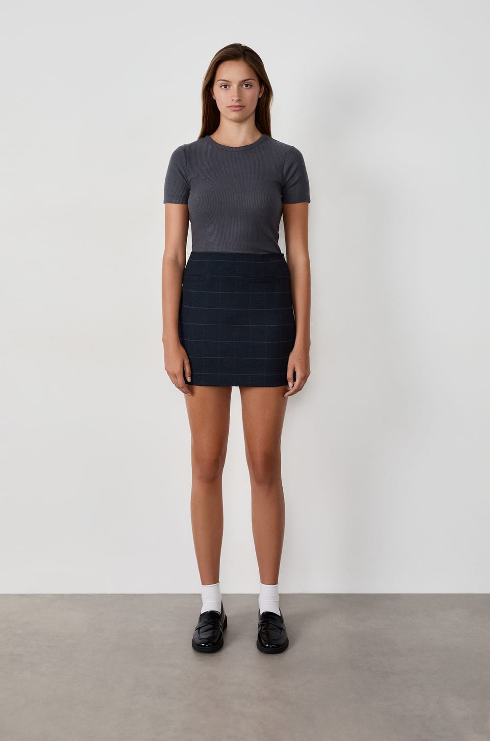 Jupe courte &agrave; rayures;${refinementColor}