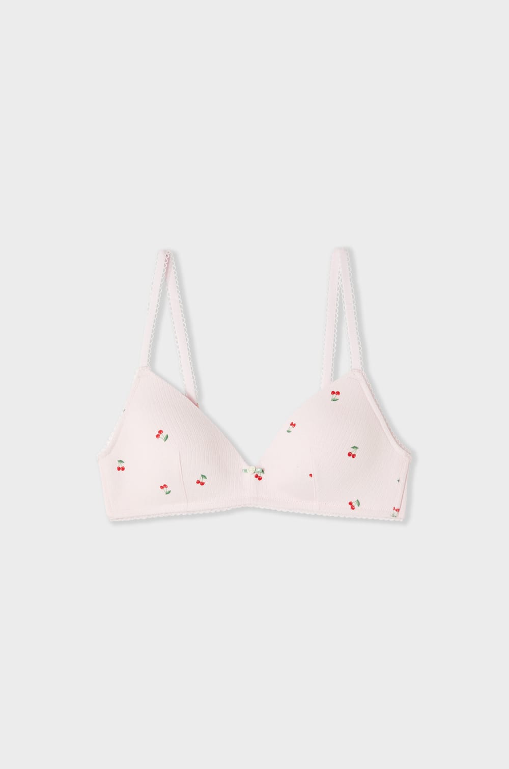 Lightly Lined Bra in Cotton Pointelle with Patterns;${refinementColor}