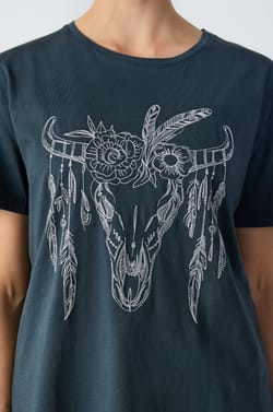 Embroidered Cotton T-shirt;${refinementColor}