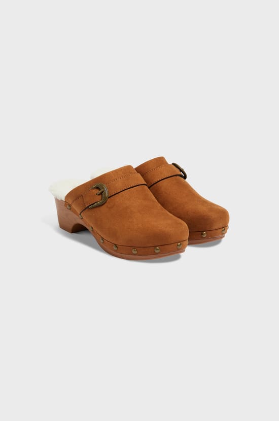 Velvet mules slippers with fleece lining;${refinementColor}