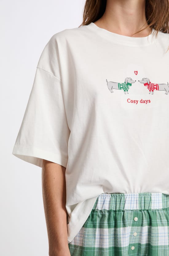 T-shirt en coton à motifs chiens;${refinementColor}