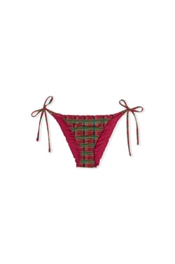 Bas de maillot de bain bikini &agrave; nouer &agrave; carreaux;${refinementColor}