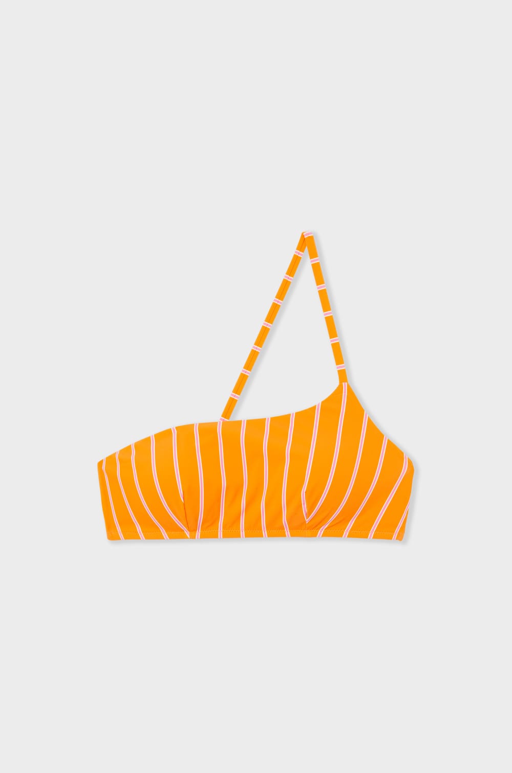 Haut de maillot de bain brassi&egrave;re asym&eacute;trique &agrave; rayures avec pads amovibles;${refinementColor}