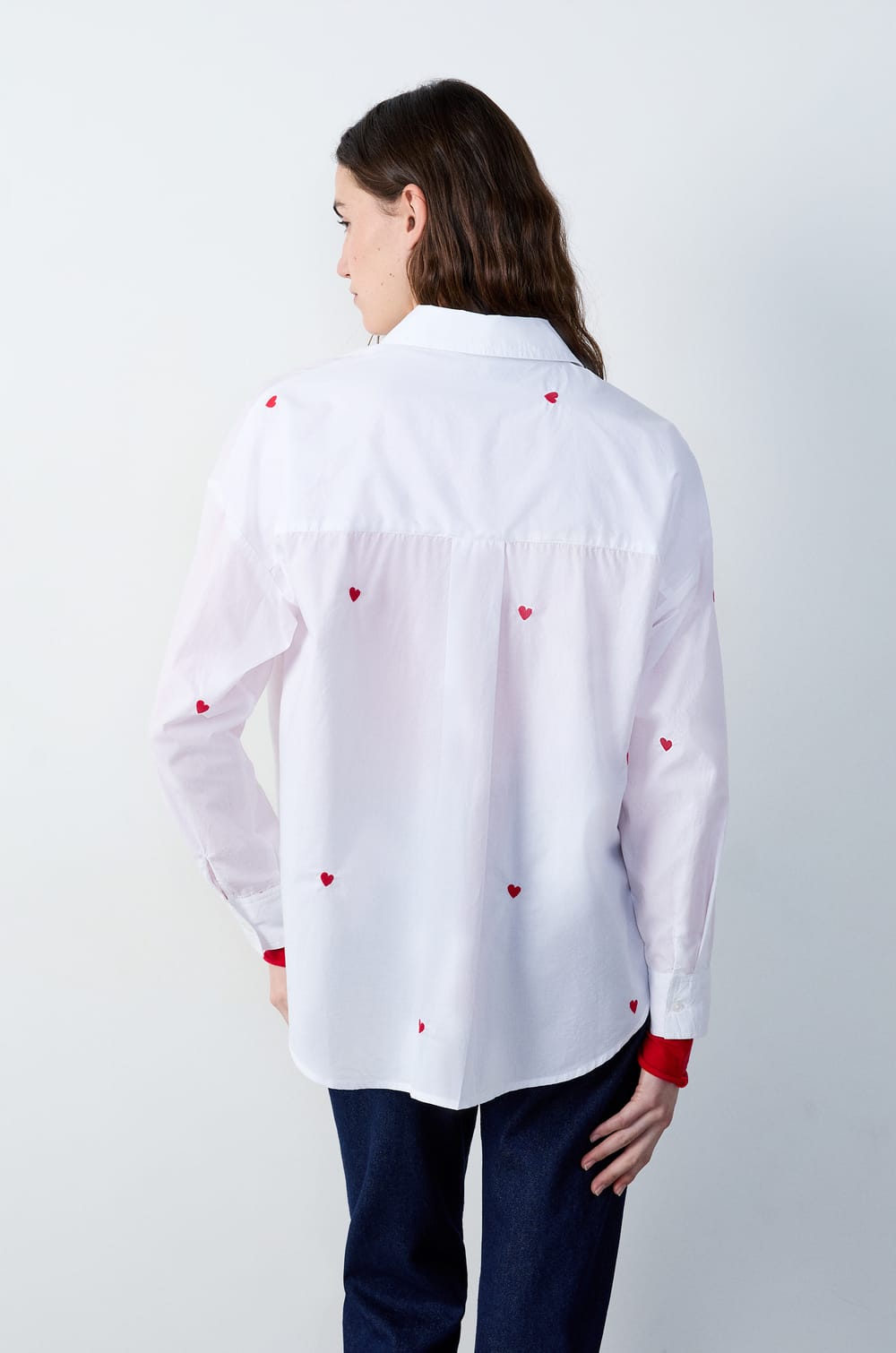 Long-sleeved shirt with heart print;${refinementColor}