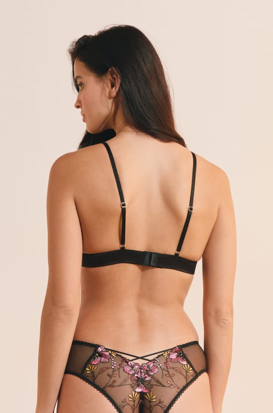 Soutien-gorge triangle avec broderie;${refinementColor}