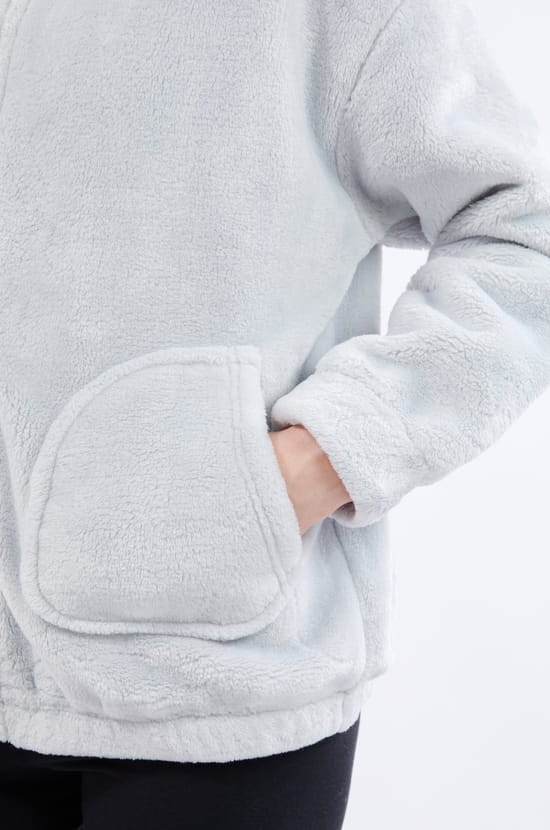 Veste de pyjama &agrave; manches longues effet polaire;${refinementColor}