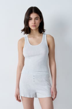 Cotton Ribbed Tank Top;${refinementColor}