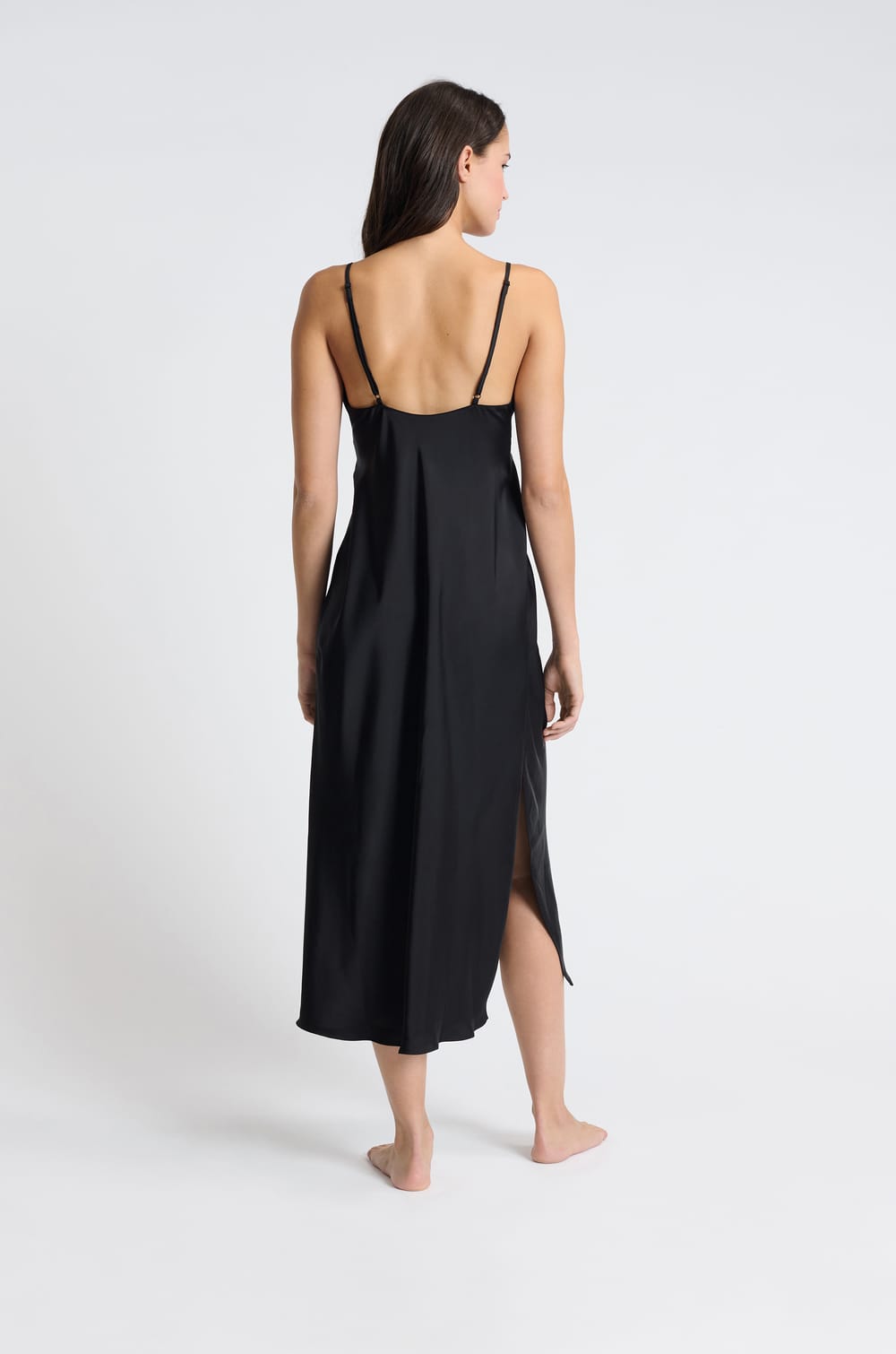 Long Satin Nightdress;${refinementColor}