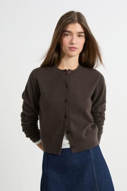 Cashmere cardigan sweater with buttons;${refinementColor}
