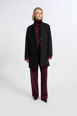Manteau court coupe droite avec laine;${refinementColor}
