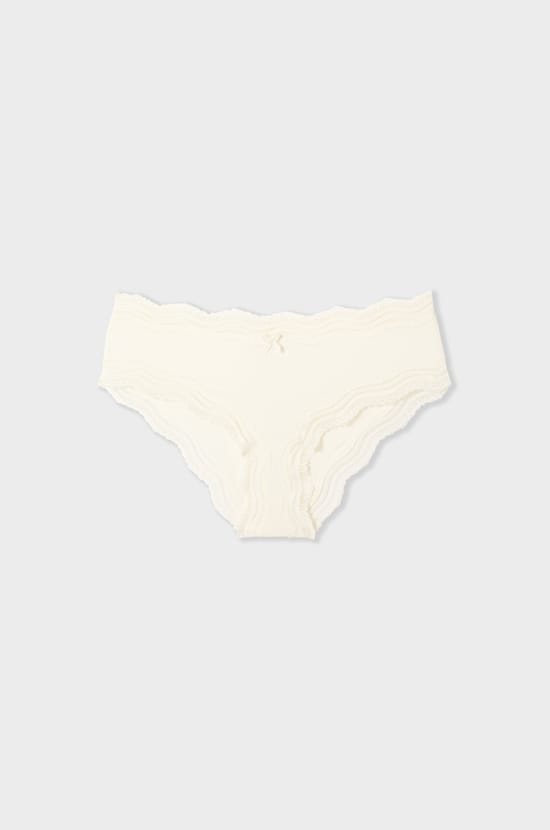 Microfibre Boyshort with Lace Trim;${refinementColor}
