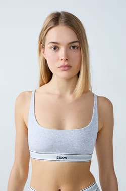 Cotton Ribbed Bralette;${refinementColor}
