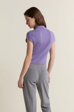 Sleeveless High Neck Sweater;${refinementColor}