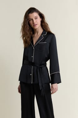 Satin Pajama Shirt To Tie;${refinementColor}