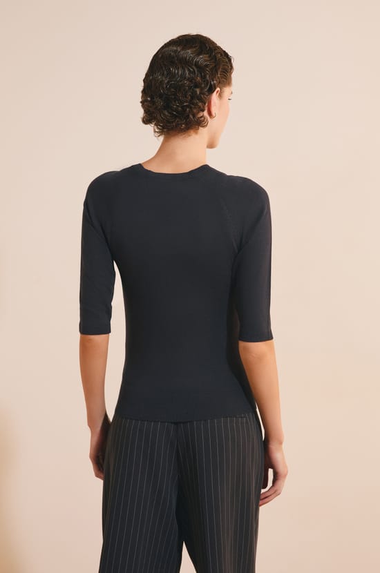 Pull manches mi-longues &agrave; col rond;${refinementColor}