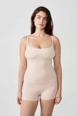 Microfiber Top with Integrated Bralette;${refinementColor}