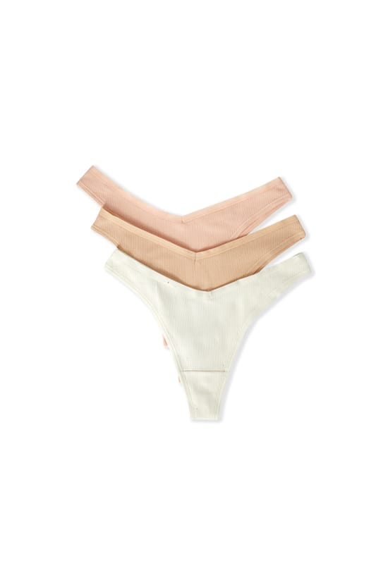 Set Of 3 Cotton Thongs;${refinementColor}