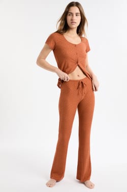 Pyjama Trousers with Heart Motifs;${refinementColor}