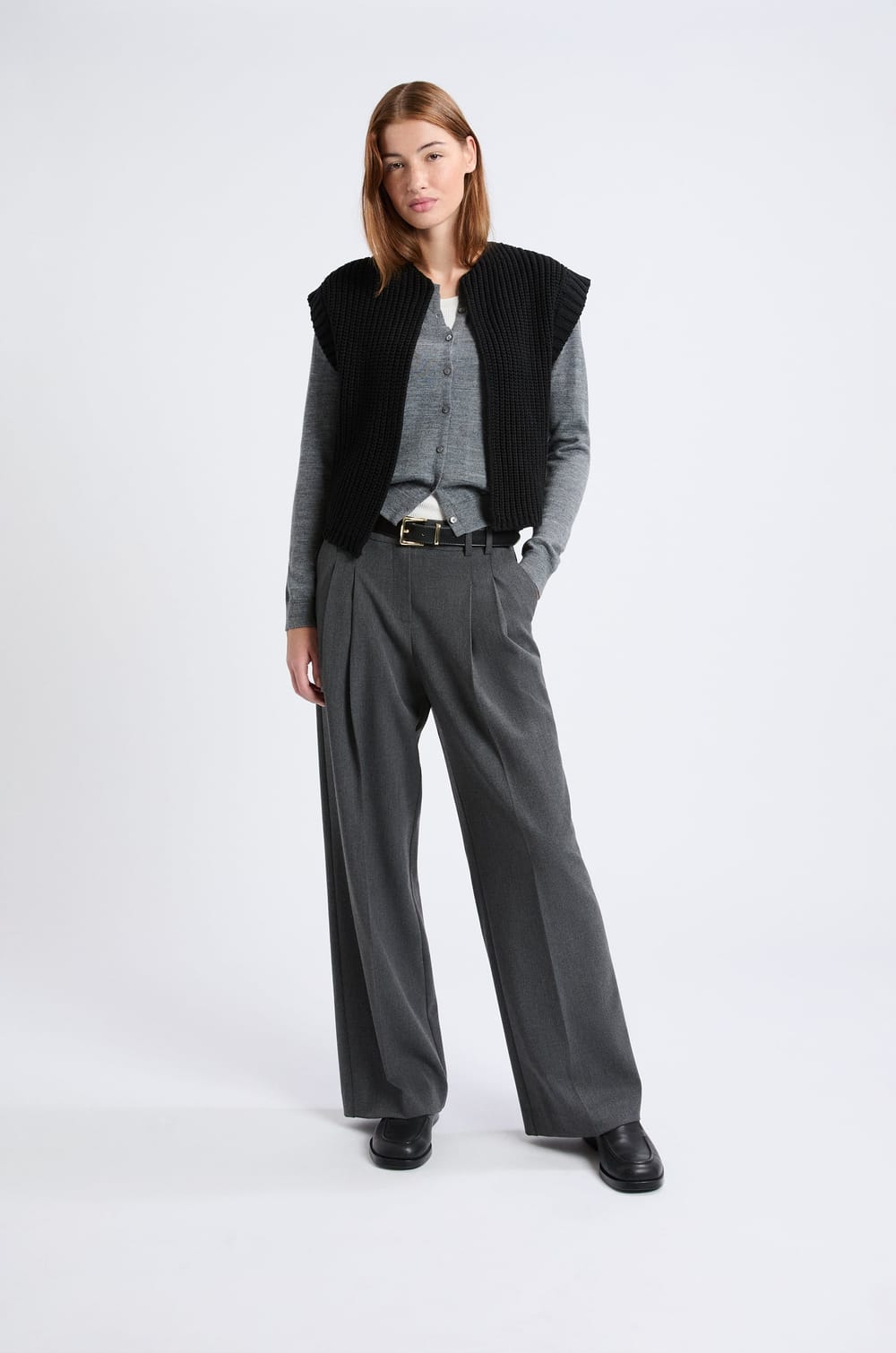 Gilet sans manches grosse maille;${refinementColor}