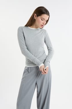 T-shirt &agrave; manches longues en coton;${refinementColor}