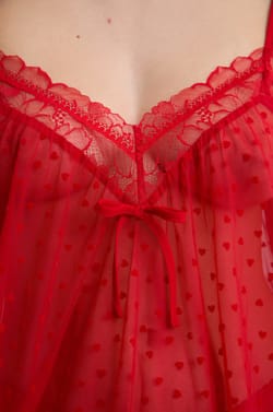 Nuisette en tulle &agrave; motifs c&oelig;urs;${refinementColor}