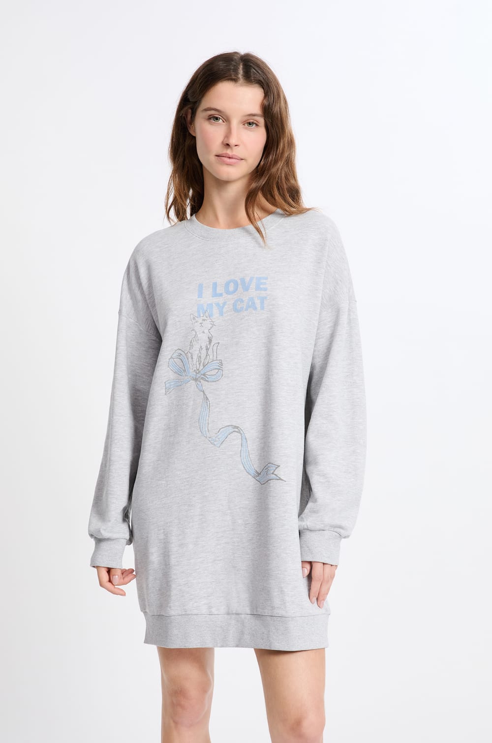 Cat Pattern Pajama Dress;${refinementColor}