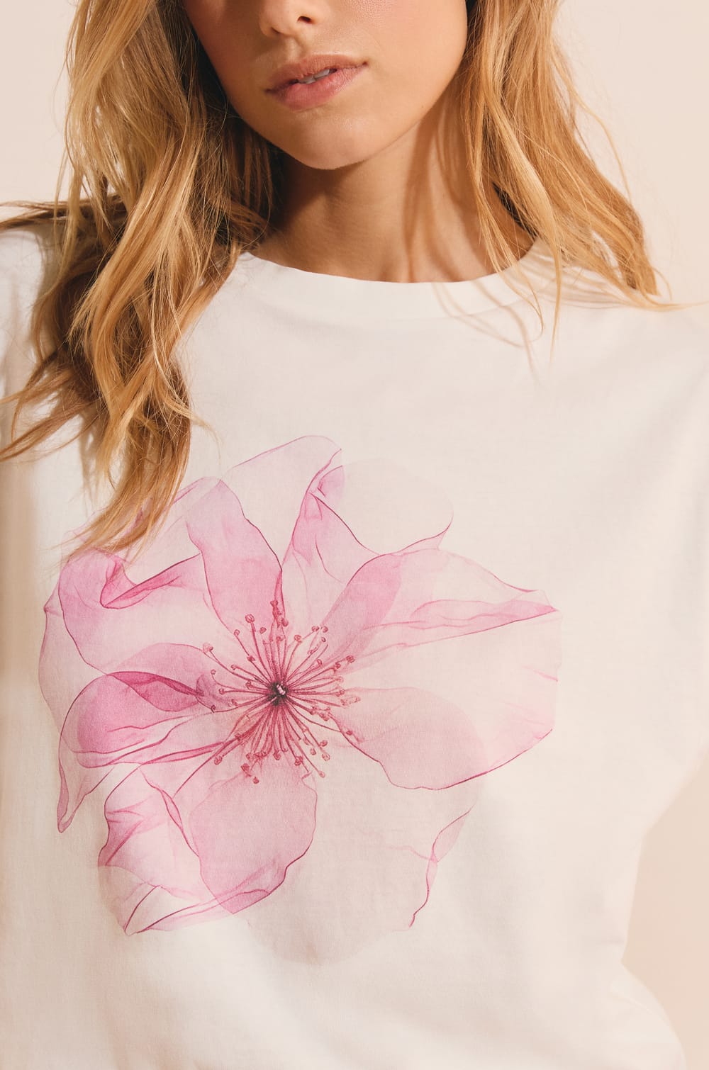 Sleeveless Floral Print T-shirt;${refinementColor}