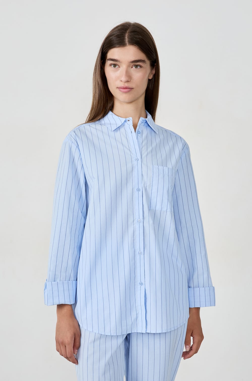 Chemise de pyjama à rayures;${refinementColor}