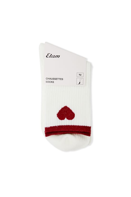Chaussettes avec coton &agrave; motif coeur;${refinementColor}
