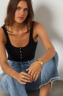 Débardeur col boutonner;${refinementColor}