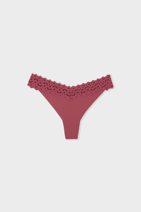 Tanga in Microfiber and Lace;${refinementColor}