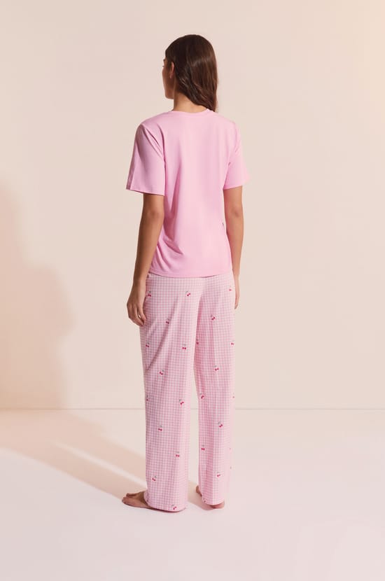 Ensemble de pyjama 2 pi&egrave;ces &agrave; motifs cerise;${refinementColor}