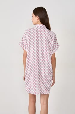 Chemise de nuit à imprimés en coton;${refinementColor}