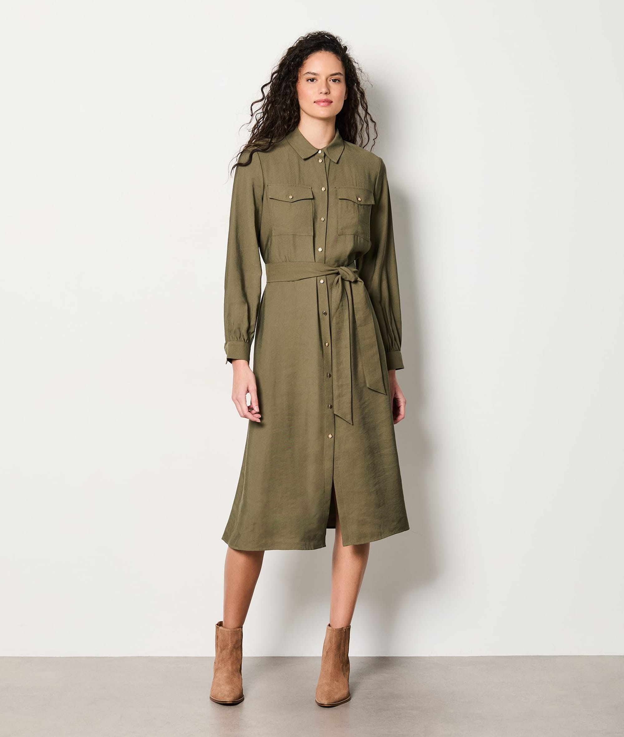 Robe chemise ceinturée