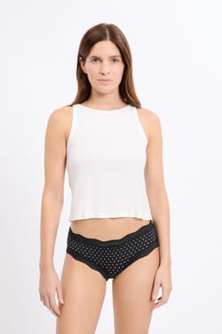 Braga culotte con bordes de encaje de microfibra;${refinementColor}