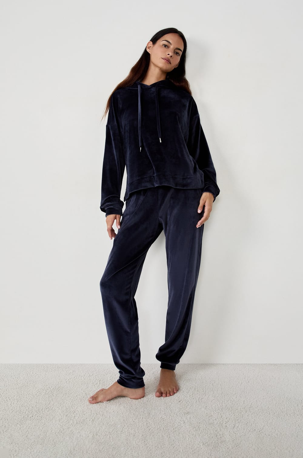 Pantalon de pyjama effet velours;${refinementColor}