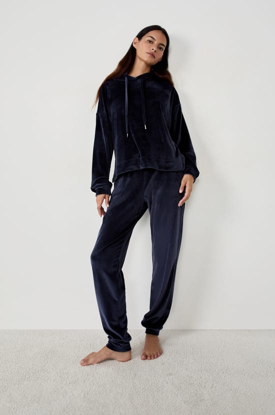 Pantalon de pyjama effet velours;${refinementColor}