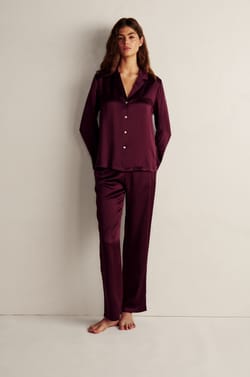 Pantal&oacute;n de pijama de seda;${refinementColor}