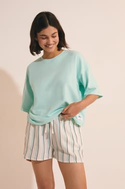 T-shirt de pyjama manches courtes en coton;${refinementColor}