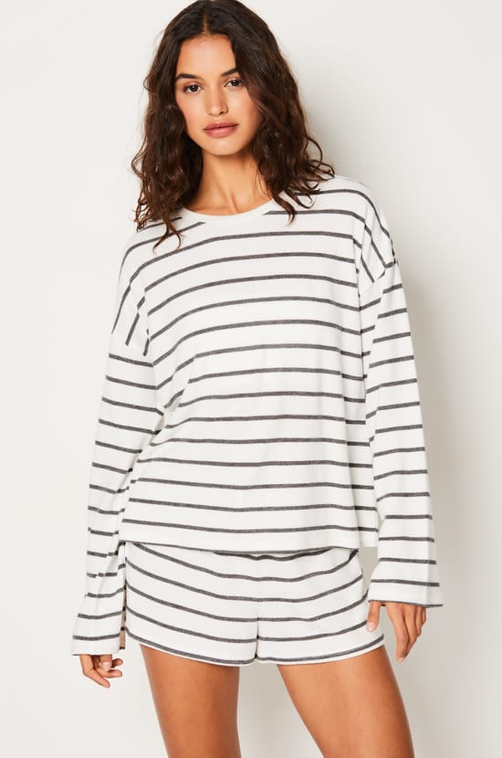 Striped Pyjama Sweatshirt;${refinementColor}