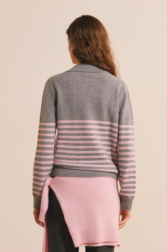 Pull col polo 100% cachemire;${refinementColor}