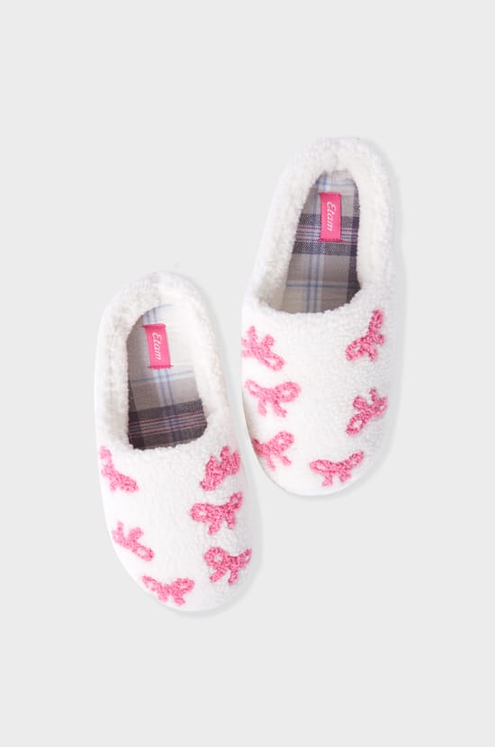 Chaussons à motifs en fausse fourrure;${refinementColor}
