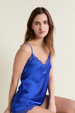 Satin Camisole with Lace Details;${refinementColor}