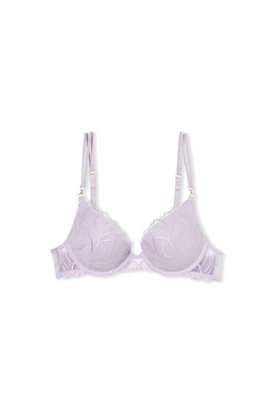 Soutien-gorge N.2 - Le push-up plongeant en broderie florale;${refinementColor}