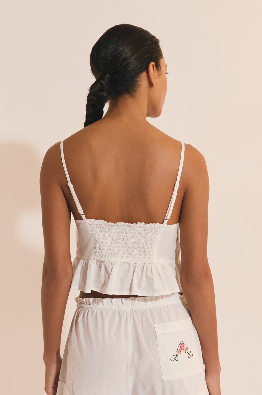 Top de pyjama en coton;${refinementColor}