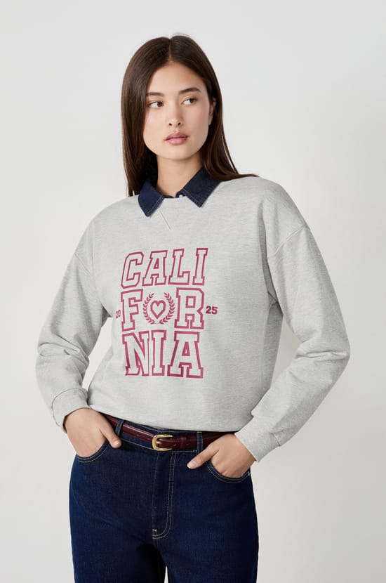 Cotton "California" Sweatshirt;${refinementColor}