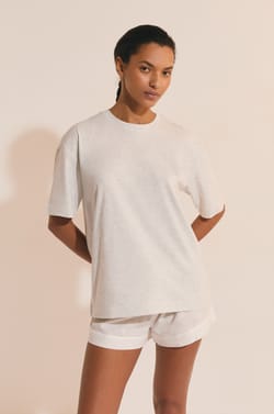 T-shirt de pyjama manches courtes en coton;${refinementColor}